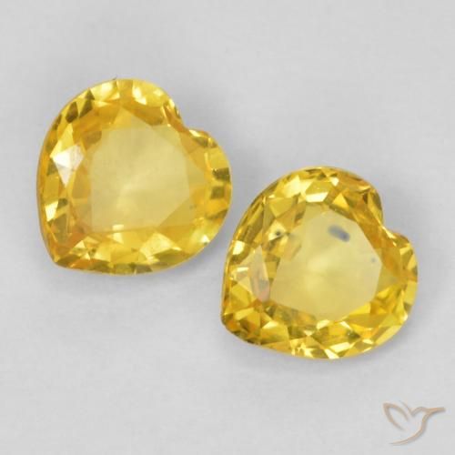 0.78ctw Natural Golden-Orange Sapphire, Heart, VS