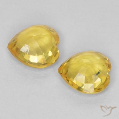 Sapphire Gemstones in 4.6 x 4.5 mm Size for Sale, Sapphire Stones in Golden-Orange Color