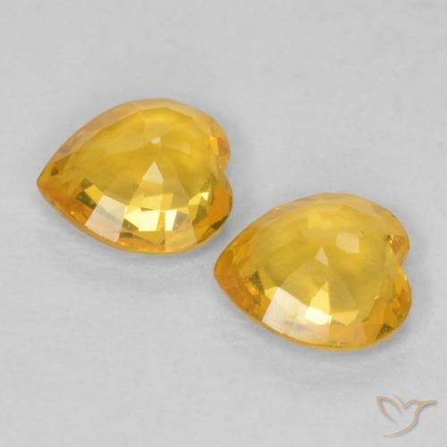 Sapphire Gemstones in 4.6 x 4.6 mm Size for Sale, Sapphire Stones in Medium Golden Color