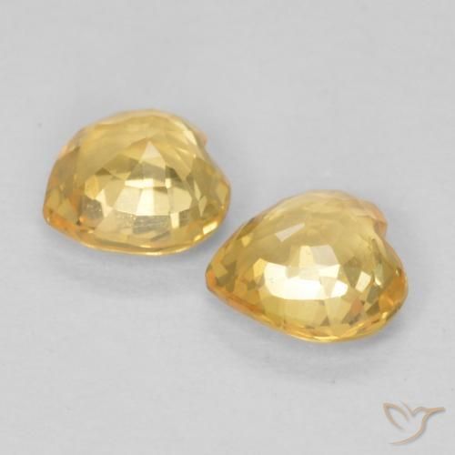 Sapphire Gemstones in 4.5 x 4.5 mm Size for Sale, Sapphire Stones in Orange-Gold Color