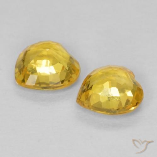 Sapphire Gemstones in 4.6 x 4.6 mm Size for Sale, Sapphire Stones in Golden Color