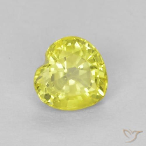 0,51 ct loser gelber Saphir, 4,6 x 4,5 mm Herzschliff aus Tansania, Photo A
