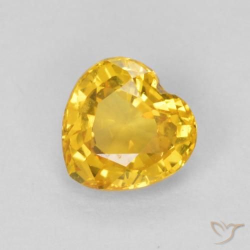 0.54ct Natural Golden Sapphire, Heart, VVS