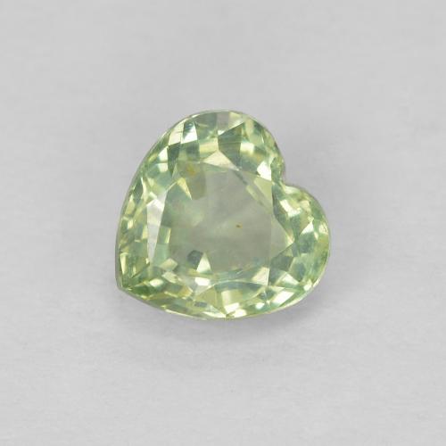 0,53 ct herzschliff grüner Saphir aus Tansania, Größe 4,7 x 4,7mm, Garantiert natürlicher Edelstein, VS Reinheit, 1 Stück Saphir in Sehr helles Grün Farbe, Mohs-Härte von 9 Geeignet für den täglichen Gebrauch im Schmuck, Traditioneller April-Geburtsstein , Photo A