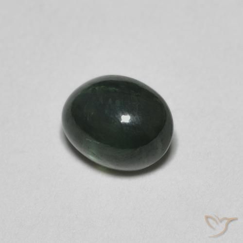 0.67 ct Green Sapphire Stone, Natural Sapphire in Oval Cabochon Shape for Sale