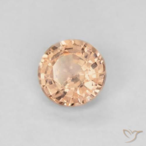 0.39 ct Orange Sapphire Stone, Natural Sapphire in Round Facet Shape for Sale