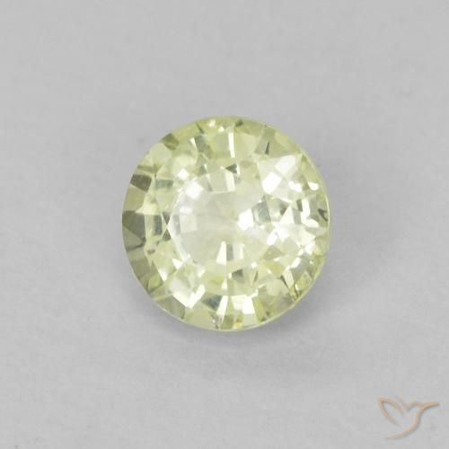 0.37 ct Yellow Sapphire Stone, Natural Sapphire in Round Facet Shape for Sale