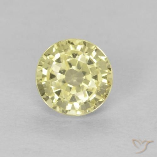 0,49 ct loser gelber Saphir, 4,4 mm Rundschliff aus Tansania, Photo A