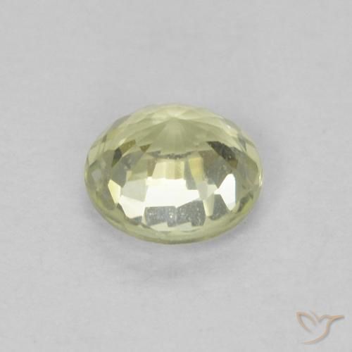 Sapphire Gemstone in 4.5 mm (calibrated) Size for Sale, Sapphire Stone in Very Light Greenish Yellow Color