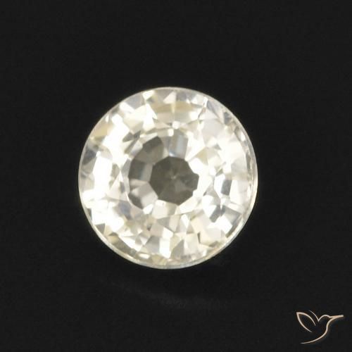 0.47 ct Yellow Sapphire Stone, Natural Sapphire in Round Facet Shape for Sale