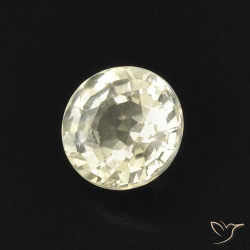 0.47 ct Yellow Sapphire Stone, Natural Sapphire in Round Facet Shape for Sale