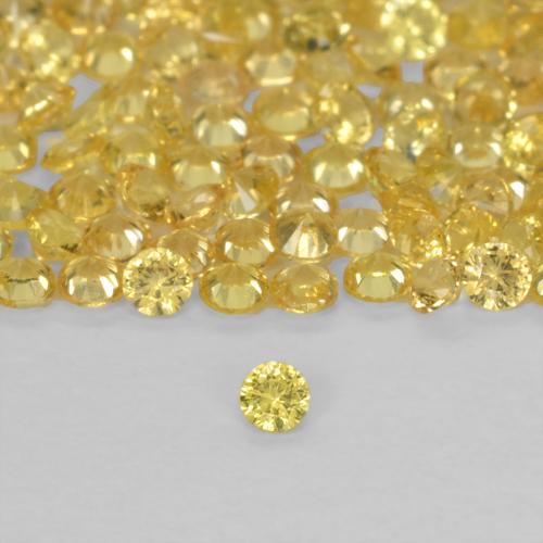 0.02 ct Yellow Sapphire Gemstone, Sapphire Gem in Diamond-Cut Shape for Sale.