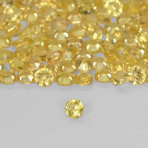 0.02 ct Yellow Sapphire Stone, Natural Sapphire in Diamond-Cut Shape for Sale