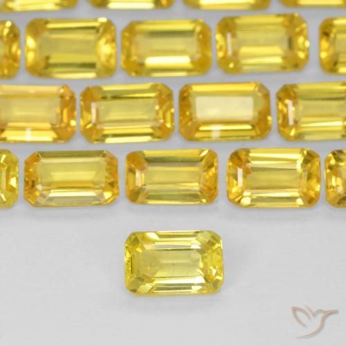0.38ct Natural Bumblebee Yellow Sapphire, Emerald Cut, VS