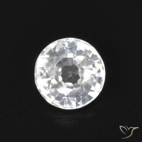 0.53ct Natural White Sapphire, Round, VVS