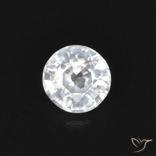 0.38 ct White Sapphire, 4.3 mm Round Cut From Tanzania, Photo A