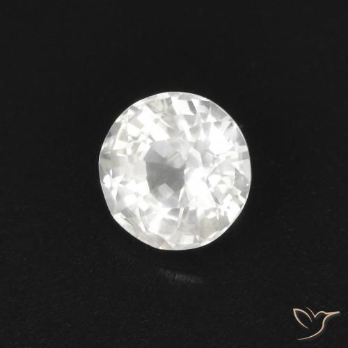 0.45 ct White Sapphire Stone, Natural Sapphire in Round Facet Shape for Sale