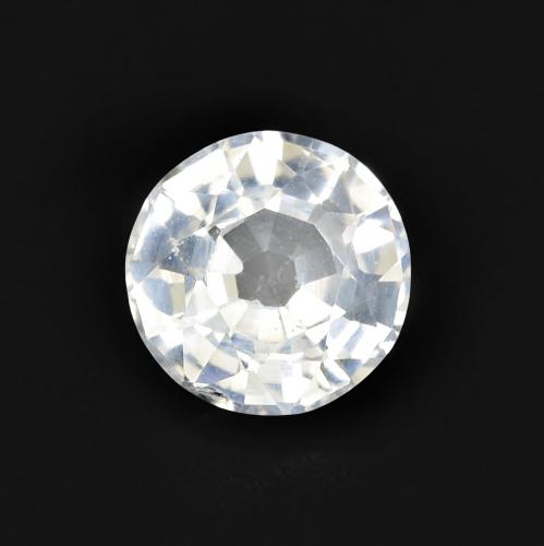 Zafiro Blanco Circular de 4,8mm de Tanzania, peso de 0.52 ct, piedra preciosa natural Caliente en vvs-vs Clarity, Zafiro Faceta Redonda de 1 pieza - Color: Blanco azulado, dureza Mohs de 9 Adecuado para joyas de uso diario, Piedra del zodiaco Tauro, Photo A