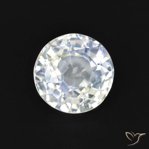 Saphir Blanc bleuâtre Tour 0,67 ct de Tanzanie, Dimension 5mm, Pierre gemme naturelle Chauffé, pureté vvs, 1 pièce de saphir round facet, dureté de Mohs de 9 convient aux bijoux de tous les jours, pierre de sagesse, Année de la pierre précieuse du tigre, Photo A