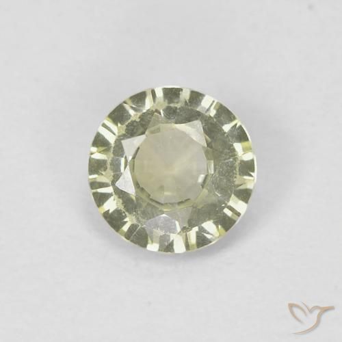 0.41ct Natural Medium Yellow-Grey Sapphire, Round, VVS-VS