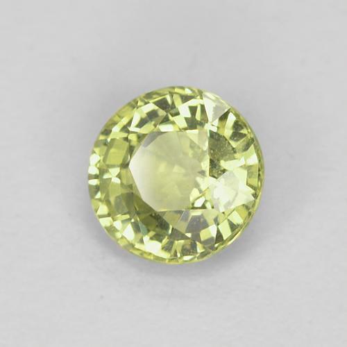 0.57 ct Yellow Sapphire Stone, Natural Sapphire in Round Facet Shape for Sale