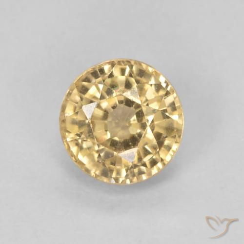 0.67ct Natural Golden Sapphire, Round, VVS-VS