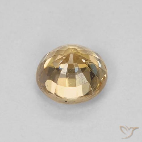 Sapphire Gemstone in 4.7 mm Size for Sale, Sapphire Stone in Golden Color