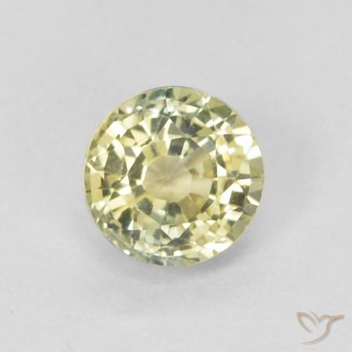 0.46ct Natural Medium Light-Yellow Sapphire, Round, VVS