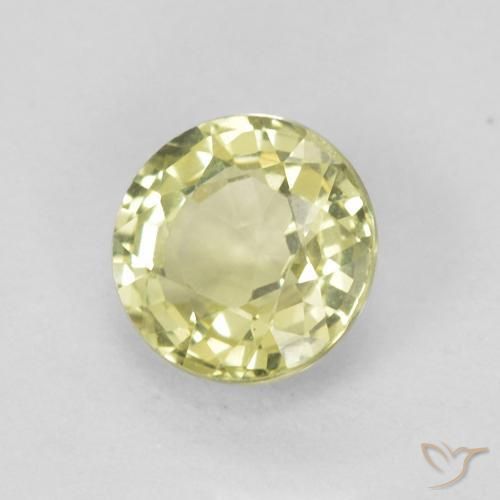 0.50 ct Yellow Sapphire Stone, Natural Sapphire in Round Facet Shape for Sale