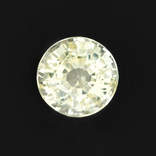 Saphir Jaune round facet 0,43 ct de Tanzanie, dimension 4,3mm, pierre gemme naturelle Chauffé, pureté vvs-vs, 1 pièce Saphir de couleur Jaune-vert grisâtre, dureté Mohs de 9 convient aux bijoux de tous les jours, pierre de sagesse, Symbolise l'abondance et la prospérité, Photo A