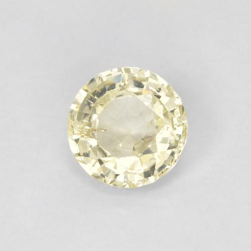 Zafiro Amarillo Circular de 5,6mm de Tanzania, peso de 0.82 ct, piedra preciosa natural Caliente en VS Clarity, Zafiro Faceta Redonda de 1 pieza - Color: Amarillo claro, dureza Mohs de 9 Adecuado para joyas de uso diario, Piedra del zodiaco Tauro, Photo A