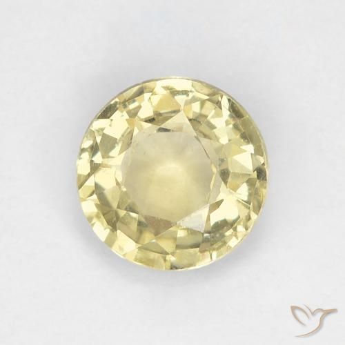 0.82ct Natural Light Yellow Sapphire, Round, VS