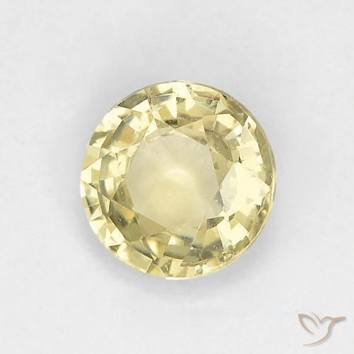 0.82 ct Yellow Sapphire Stone, Natural Sapphire in Round Facet Shape for Sale