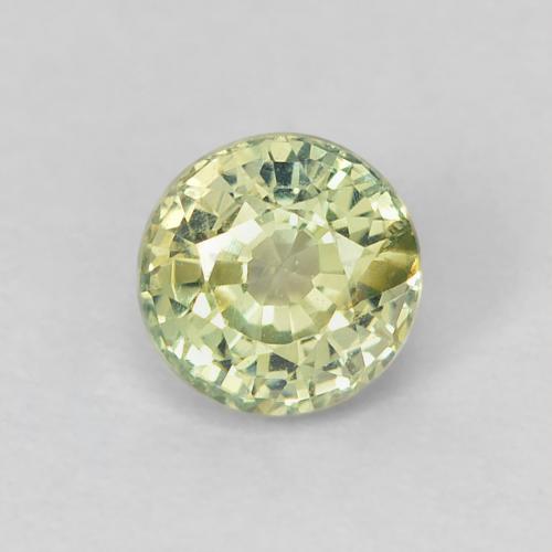 Zafiro Verde Faceta Redonda de 0.51 ct de Tanzania, dimensión 4,3mm, piedra preciosa natural Caliente, claridad VS, Zafiro de 1 pieza en color Verde claro, dureza Mohs de 9 Adecuado para joyas de uso diario, Piedra natal de abril tradicional, Photo A