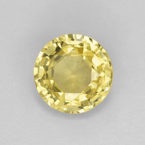 Saphir Jaune round facet 5,6mm de Tanzanie, poids de 0,88 ct, pierre gemme naturelle Chauffé de pureté VS, 1 pièce de saphir, couleur : Jaune clair, dureté de Mohs de 9 convient aux bijoux de tous les jours, pierre de sagesse, Expose une grande brillance, Photo A