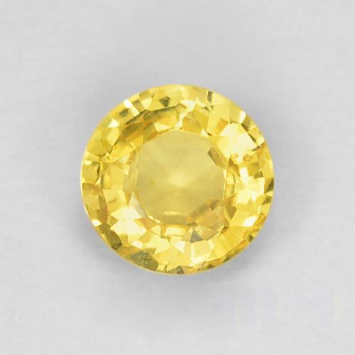 Saphir Jaune Tour 4,2mm de Tanzanie, poids de 0,36 ct, pierre gemme naturelle Chauffé de pureté VS, 1 pièce de saphir round facet, couleur : Jaune miel, dureté de Mohs de 9 convient aux bijoux de tous les jours, pierre de sagesse, Pierre de Sagesse, Photo A