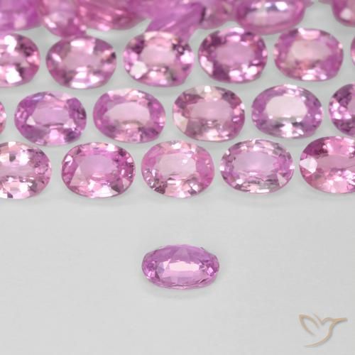 Sapphire Gemstones in 4.1 x 3.1 mm Size for Sale, Sapphire Stones in Hot Pink Color