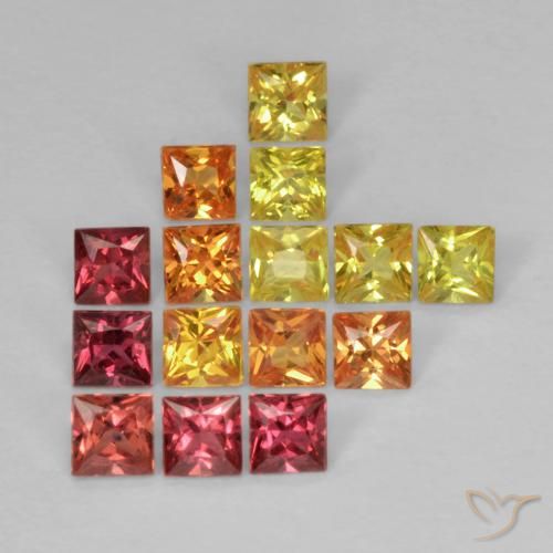 1.47ctw Natural Multicolor Sapphire, Square, VS