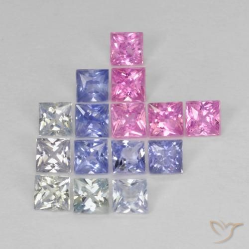 1.36ctw Natural Multicolor Sapphire, Square, VS