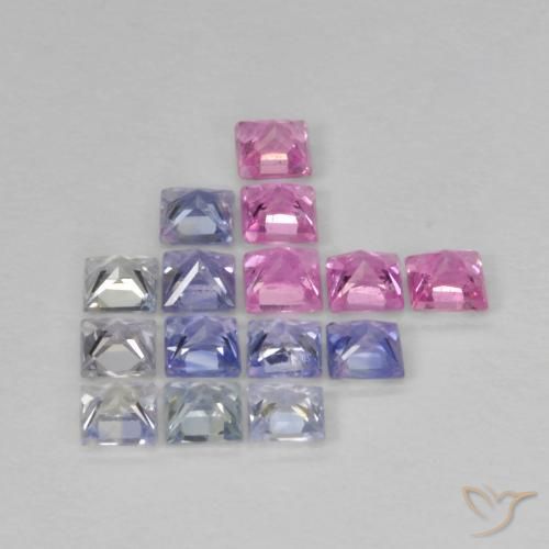 Sapphire Gemstones in 2.3 x 2.3 mm Size for Sale, Sapphire Stones in Multicolor Color
