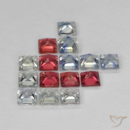Sapphire Gemstones in 2.5 x 2.4 mm Size for Sale, Sapphire Stones in Multicolor Color