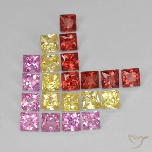 2.25ctw Natural Multicolor Sapphire, Square, VS