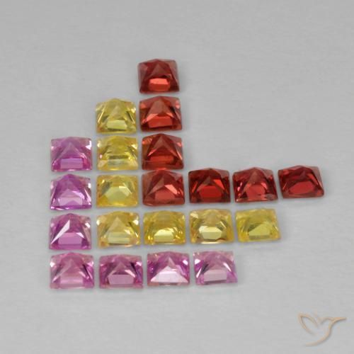 Sapphire Gemstones in 2.5 x 2.4 mm Size for Sale, Sapphire Stones in Multicolor Color