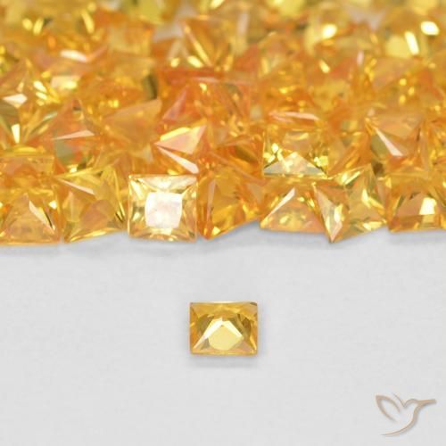 Sapphire Gemstones in 2.2 x 2.1 mm Size for Sale, Sapphire Stones in Orange-Gold Color