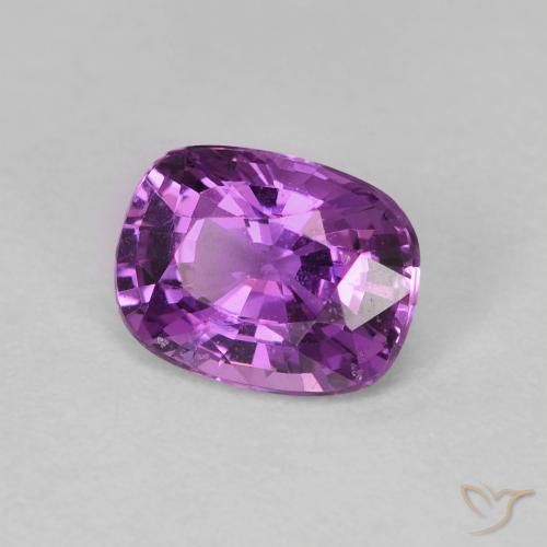 1.25 ct Purple Sapphire Stone, Natural Sapphire in Cushion-Cut Shape for Sale