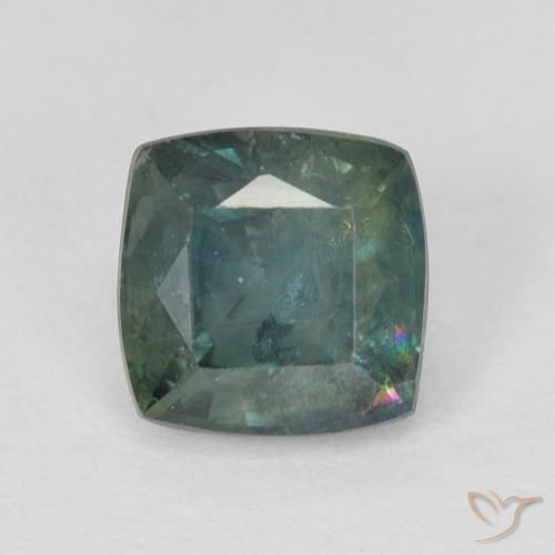 1.14ct Natural Deep Blue Green Sapphire, Cushion, VS-SI
