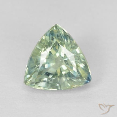 0.87ct Natural Very Light Green Sapphire, Trillion, VS