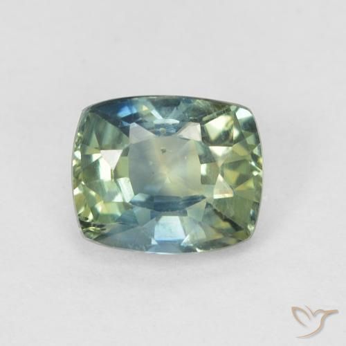 0.77ct Natural Blue-Green Sapphire, Cushion, VS