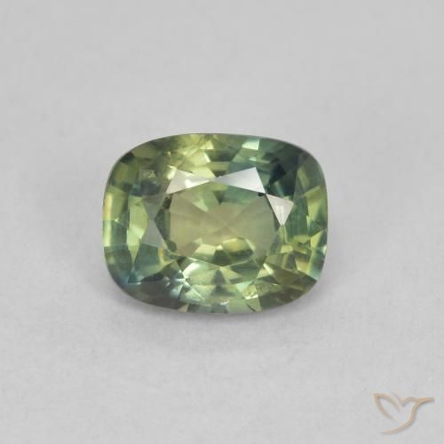 0.72ct Natural Light Forest Green Sapphire, Cushion, VS