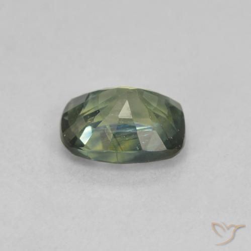 Sapphire Gemstone in 5.7 x 4.5 mm Size for Sale, Sapphire Stone in Light Forest Green Color